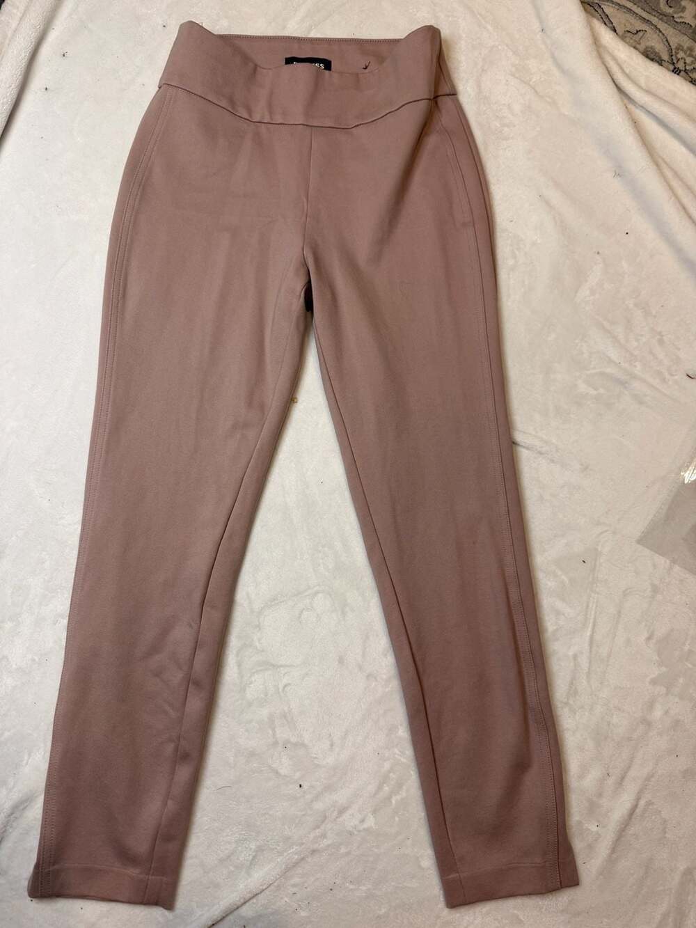 Express High-Waisted Supersoft Twill Skinny Pant Mauve Pink Ankle Pants with Sli